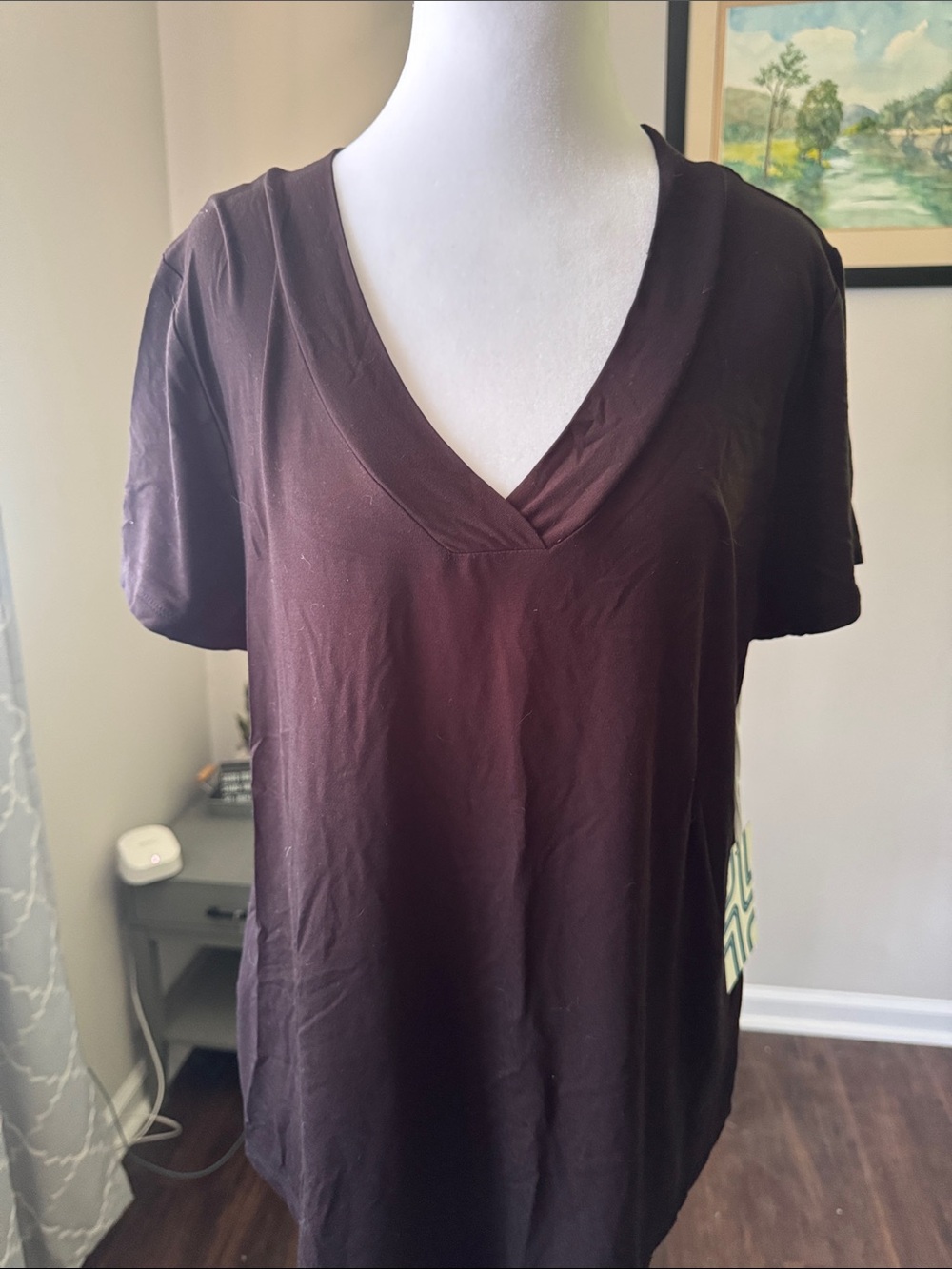 Market & Spruce Deep Black V-Neck Tee